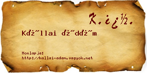 Kállai Ádám névjegykártya