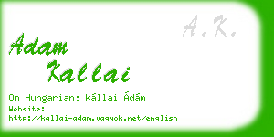 adam kallai business card